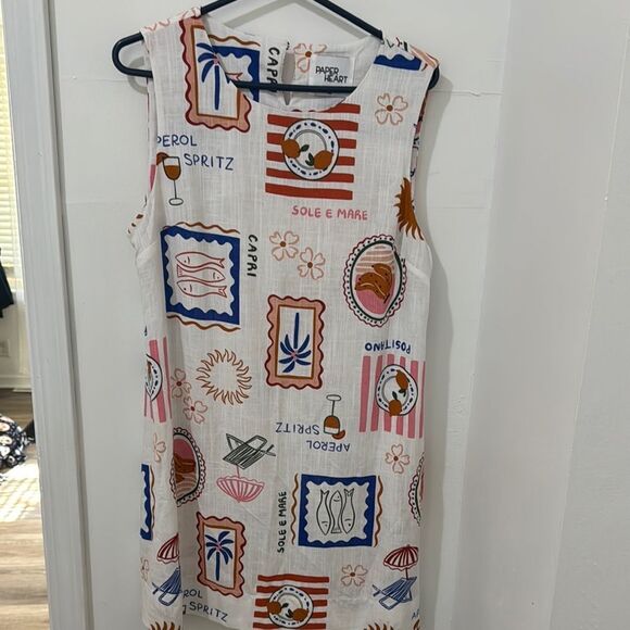 Zara Boxy Red and Blue Sleeveles Dress Size XL - Picture 4 of 6